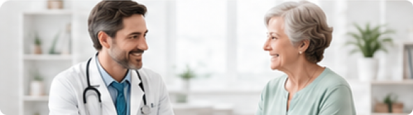 Clinician with patient